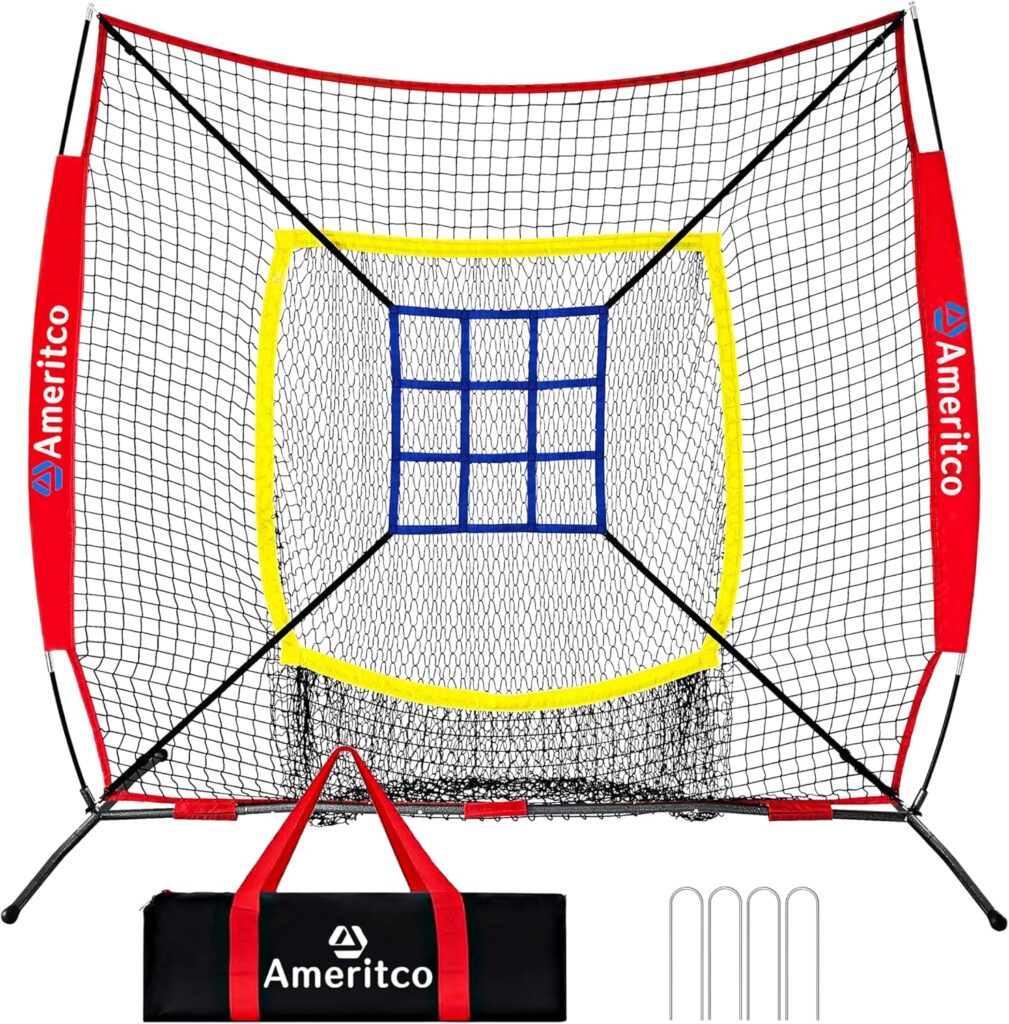 Ameritco 7x7ft Baseball Net with Strike Zone 