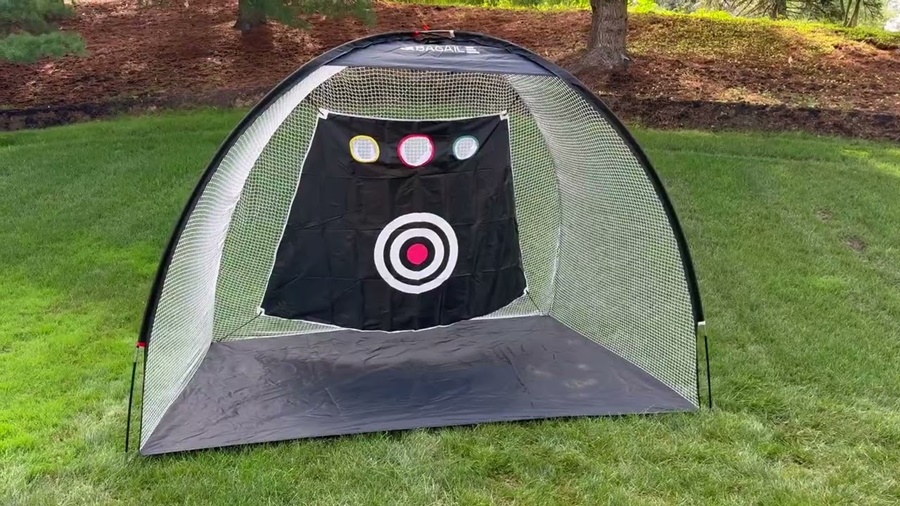 golf hitting net vs practice mat